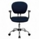 MFO Mid-Back Navy Mesh Task Chair with Arms and Chrome Base