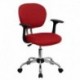 MFO Mid-Back Red Mesh Task Chair with Arms and Chrome Base