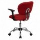 MFO Mid-Back Red Mesh Task Chair with Arms and Chrome Base