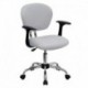 MFO Mid-Back White Mesh Task Chair with Arms and Chrome Base