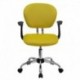 MFO Mid-Back Yellow Mesh Task Chair with Arms and Chrome Base
