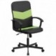 MFO Mid-Back Black Vinyl Task Chair with Green Mesh Inserts