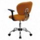 MFO Mid-Back Orange Mesh Task Chair with Arms and Chrome Base