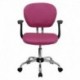 MFO Mid-Back Pink Mesh Task Chair with Arms and Chrome Base