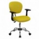 MFO Mid-Back Yellow Mesh Task Chair with Arms and Chrome Base