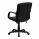 MFO Mid-Back Black Leather Office Chair with Nylon Arms