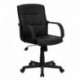 MFO Mid-Back Black Leather Office Chair with Nylon Arms