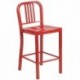 MFO 24'' Red Metal Counter Height Stool