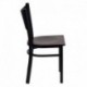 MFO Black Coffee Back Metal Restaurant Chair - Mahogany Wood Seat