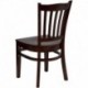 MFO Mahogany Finished Vertical Slat Back Wooden Restaurant Chair