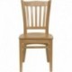MFO Natural Wood Finished Vertical Slat Back Wooden Restaurant Chair