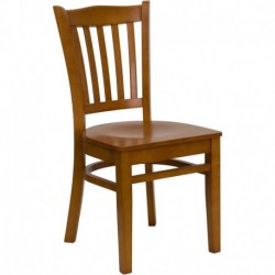 MFO Cherry Finished Vertical Slat Back Wooden Restaurant Chair