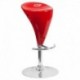 MFO Contemporary Red Plastic Adjustable Height Bar Stool with Chrome Base