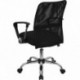 MFO Mid-Back Black Mesh Computer Chair with Chrome Finished Base