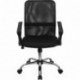 MFO Mid-Back Black Mesh Computer Chair with Chrome Finished Base
