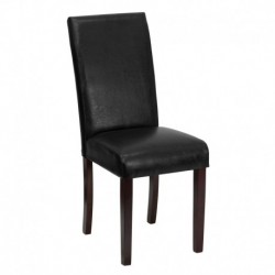 MFO Black Leather Upholstered Parsons Chair