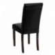 MFO Black Leather Upholstered Parsons Chair