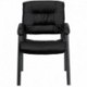MFO Black Leather Executive Side Chair with Titanium Frame Finish