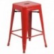 MFO 24'' Backless Red Metal Counter Height Stool