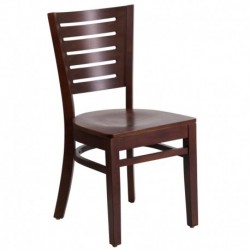MFO Fervent Collection Slat Back Walnut Wooden Restaurant Chair