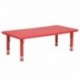 MFO 24''W x 48''L Height Adjustable Rectangular Red Plastic Activity Table
