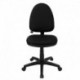MFO Mid-Back Black Fabric Multi-Functional Task Chair with Adjustable Lumbar Support
