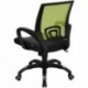 MFO Mid-Back Green Mesh Computer Chair with Black Leather Seat