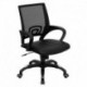 MFO Mid-Back Black Mesh Computer Chair with Black Leather Seat