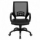 MFO Mid-Back Black Mesh Computer Chair with Black Leather Seat