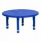 MFO 33'' Round Height Adjustable Blue Plastic Activity Table