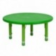 MFO 33'' Round Height Adjustable Green Plastic Activity Table
