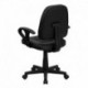 MFO Mid-Back Black Leather Ergonomic Task Chair with Arms