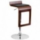 MFO Walnut Bentwood Adjustable Height Bar Stool with Black Vinyl Seat and Drop Frame