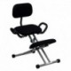 MFO Ergonomic Kneeling Chair in Black Fabric with Back and Handles