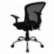 MFO Mid-Back Black Mesh Office Chair with Chrome Finished Base