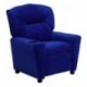 MFO Contemporary Blue Microfiber Kids Recliner with Cup Holder