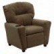 MFO Contemporary Brown Microfiber Kids Recliner with Cup Holder