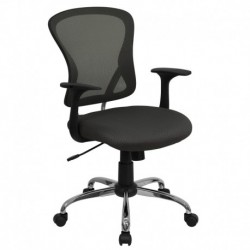 MFO Mid-Back Dark Gray Mesh Office Chair with Chrome Finished Base