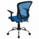 MFO Mid-Back Blue Mesh Office Chair with Chrome Finished Base