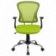 MFO Mid-Back Green Mesh Office Chair with Chrome Finished Base
