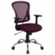 MFO Mid-Back Burgundy Mesh Office Chair with Chrome Finished Base