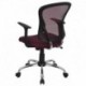 MFO Mid-Back Burgundy Mesh Office Chair with Chrome Finished Base