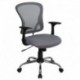 MFO Mid-Back Gray Mesh Office Chair with Chrome Finished Base