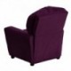 MFO Contemporary Purple Microfiber Kids Recliner with Cup Holder