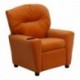 MFO Contemporary Orange Microfiber Kids Recliner with Cup Holder