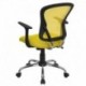 MFO Mid-Back Yellow Mesh Office Chair with Chrome Finished Base