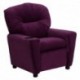 MFO Contemporary Purple Microfiber Kids Recliner with Cup Holder