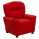MFO Contemporary Red Microfiber Kids Recliner with Cup Holder