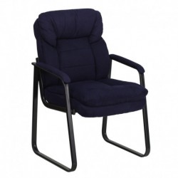 MFO Navy Microfiber Executive Side Chair with Sled Base