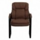MFO Brown Microfiber Executive Side Chair with Sled Base